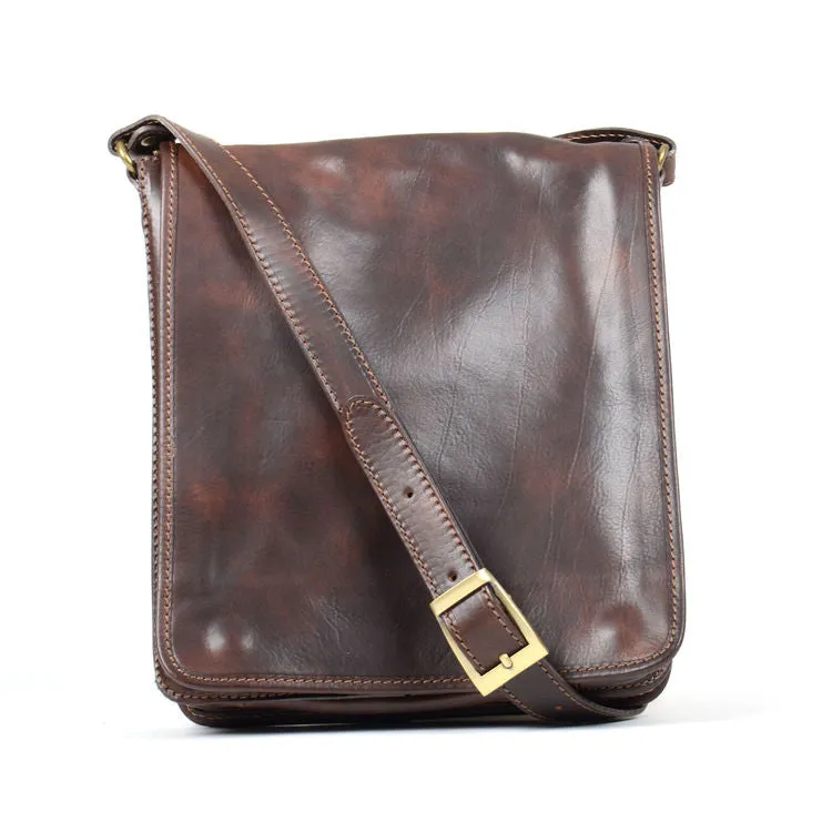 Delamore Mid Town Dark Brown Leather Shoulder Bag