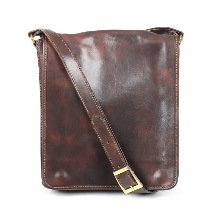 Delamore Mid Town Dark Brown Leather Shoulder Bag