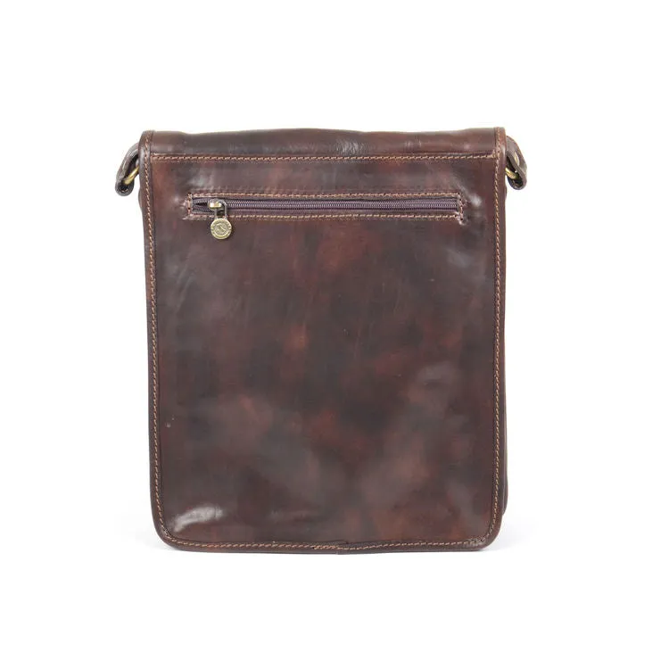 Delamore Mid Town Dark Brown Leather Shoulder Bag