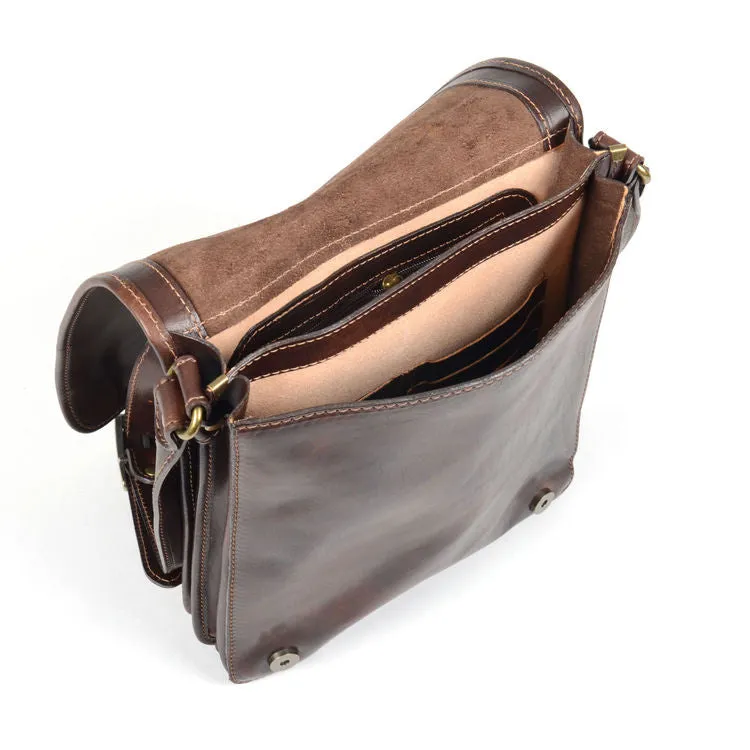 Delamore Mid Town Dark Brown Leather Shoulder Bag