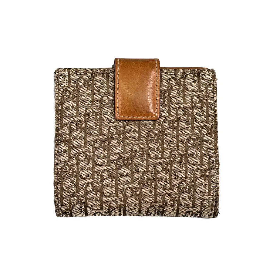 DIOR 2003 'STREET CHIC' TROTTER CANVAS WALLET BEIGE/LIGHT BROWN
