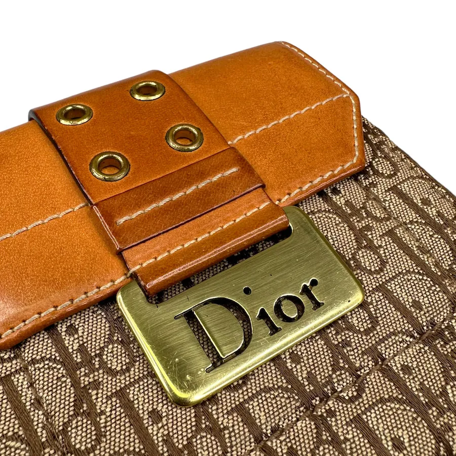 DIOR 2003 'STREET CHIC' TROTTER CANVAS WALLET BEIGE/LIGHT BROWN