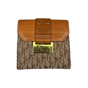 DIOR 2003 'STREET CHIC' TROTTER CANVAS WALLET BEIGE/LIGHT BROWN