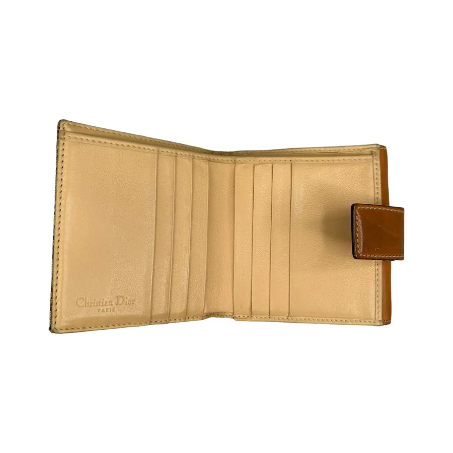 DIOR 2003 'STREET CHIC' TROTTER CANVAS WALLET BEIGE/LIGHT BROWN