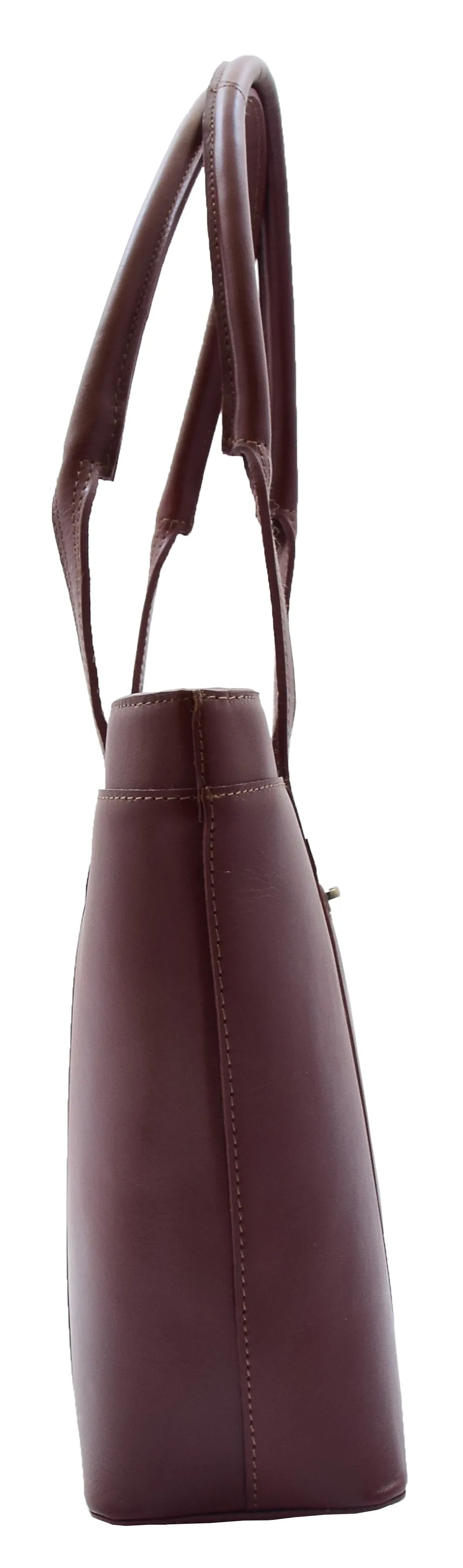 DR302 Women’s Genuine Cowhide Leather Shoulder Bag Shopper Handbag Chestnut