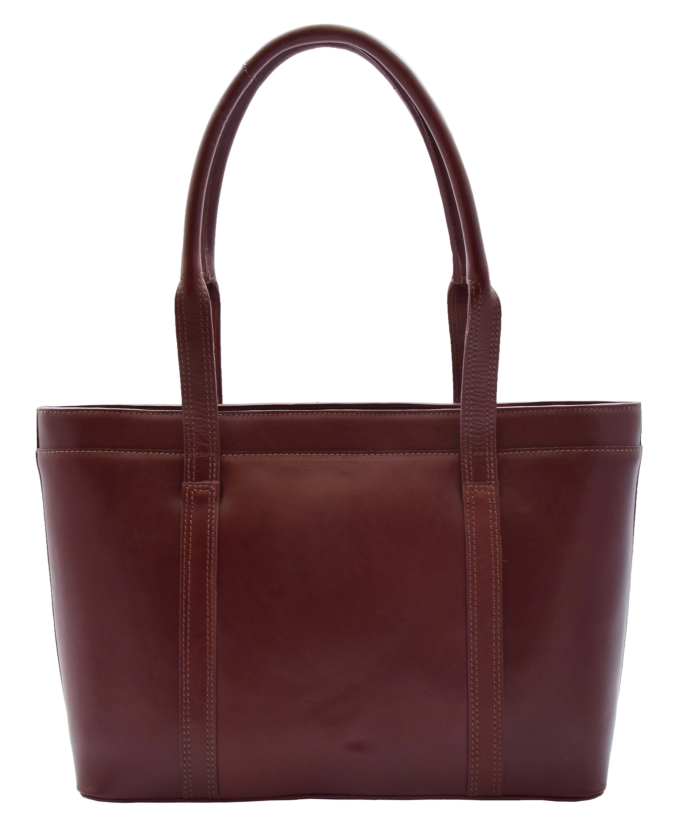 DR302 Women’s Genuine Cowhide Leather Shoulder Bag Shopper Handbag Chestnut