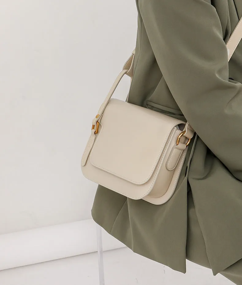 Elegant Womens Flap Crossbody Bag Brown Shoulder Bag
