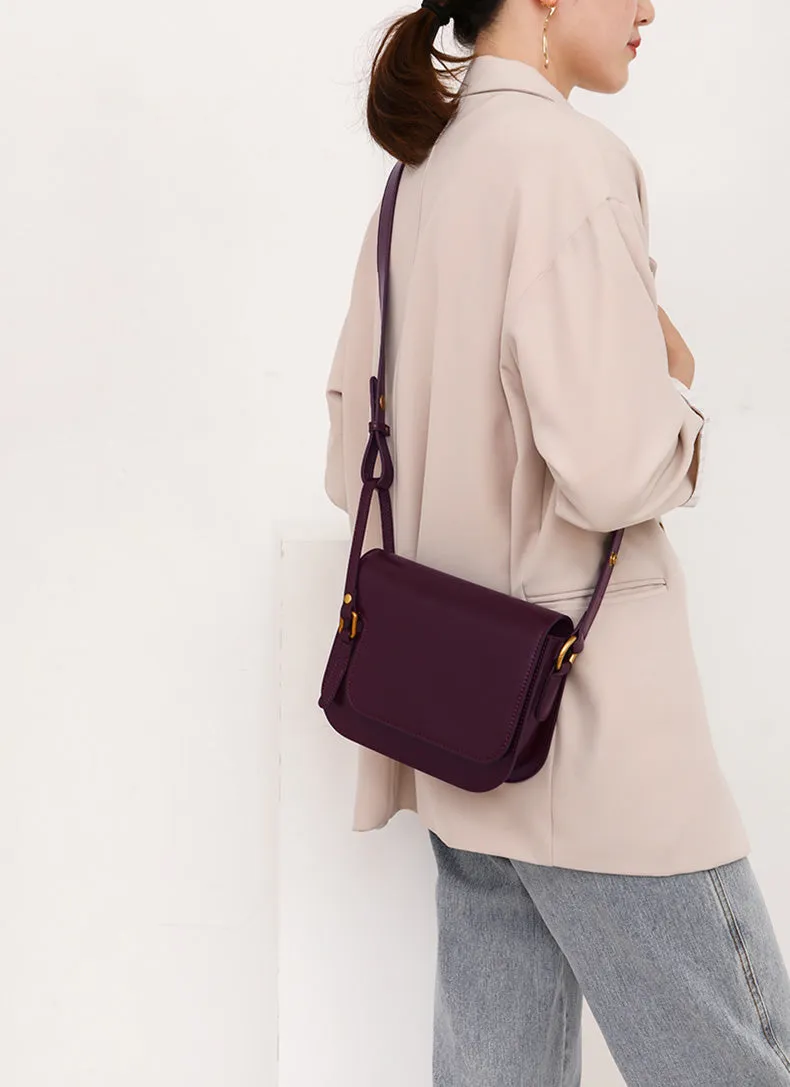 Elegant Womens Flap Crossbody Bag Brown Shoulder Bag