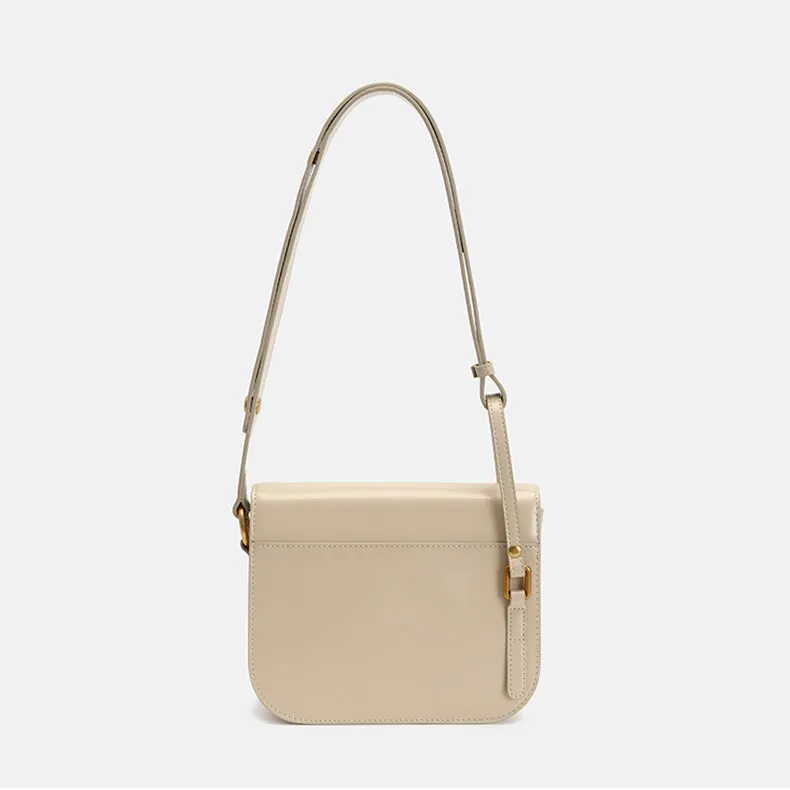 Elegant Womens Flap Crossbody Bag Brown Shoulder Bag