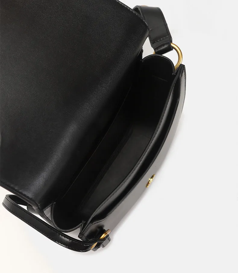 Elegant Womens Flap Crossbody Bag Brown Shoulder Bag