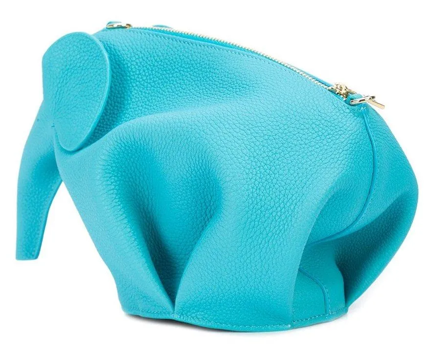 Elephant Mini Bag - Blue, Stone Blue, Turquoise, Brown