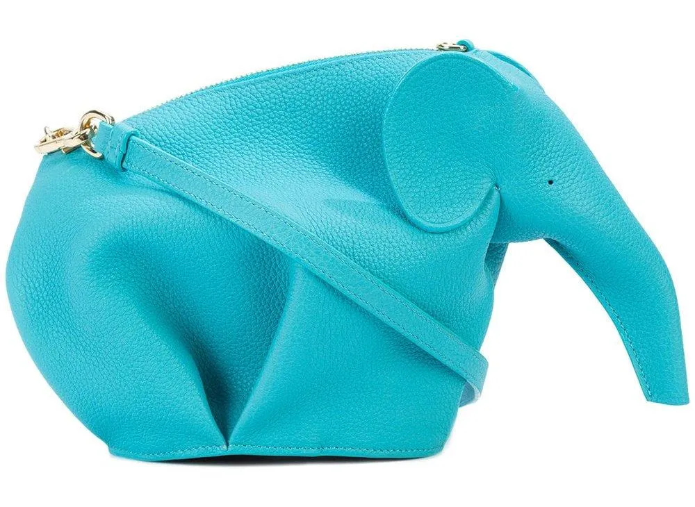 Elephant Mini Bag - Blue, Stone Blue, Turquoise, Brown