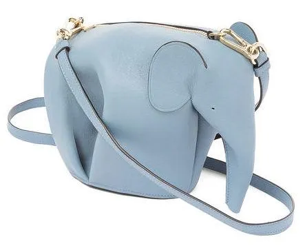 Elephant Mini Bag - Blue, Stone Blue, Turquoise, Brown