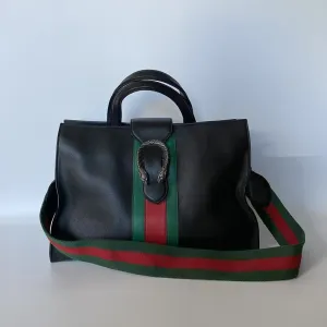 Gucci Dionysus Black Leather Tote Bag