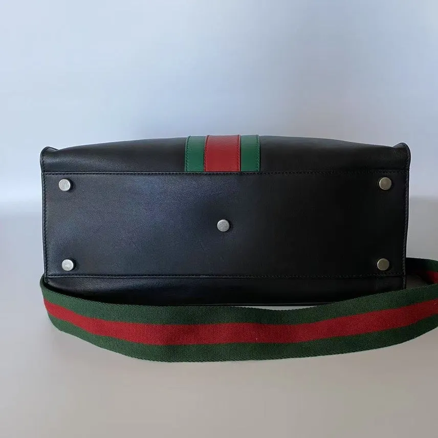 Gucci Dionysus Black Leather Tote Bag