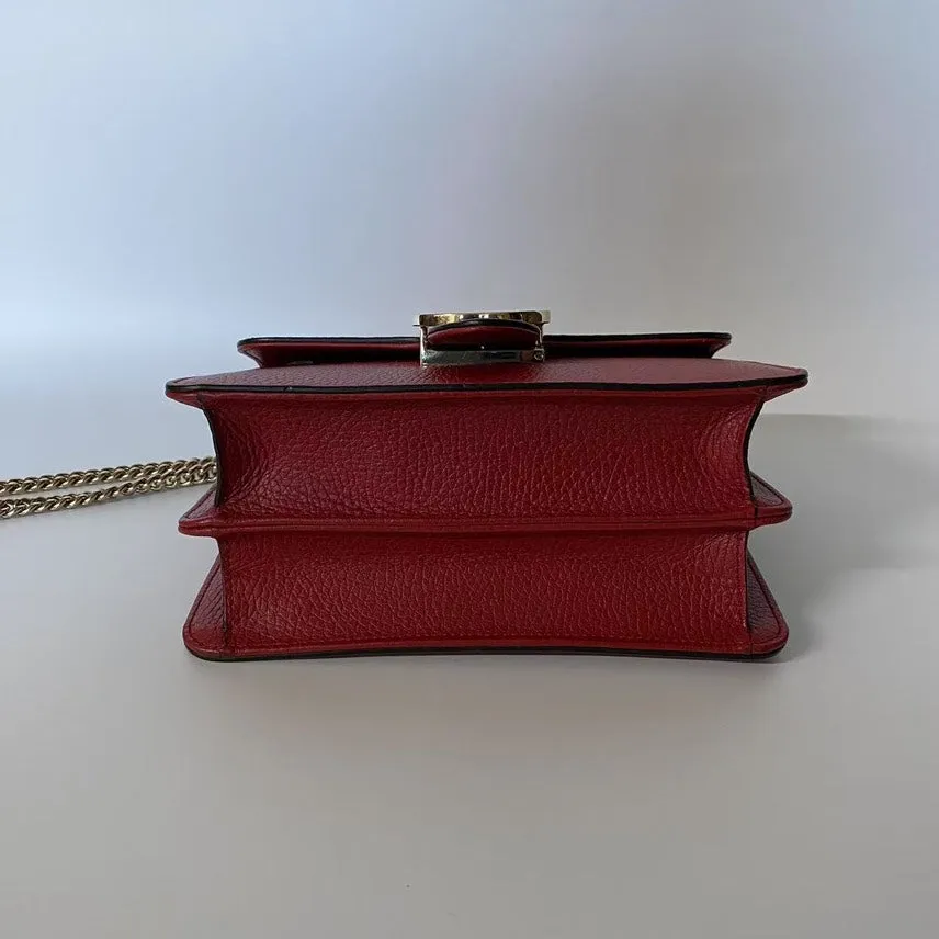 Gucci GG Marmont Red Leather Shoulder Bag