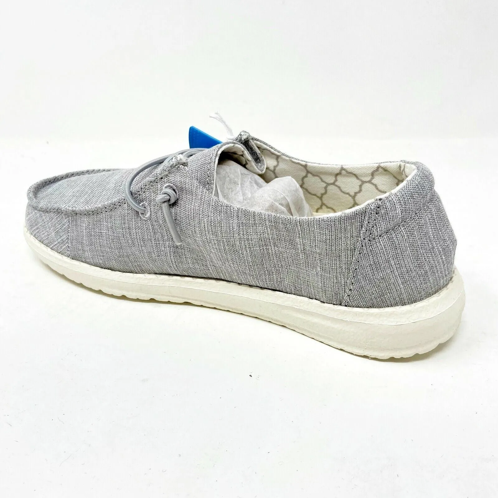 Hey Dude Wendy Linen Grey Youth Slip On Comfort Lightweight Loafer Shoes