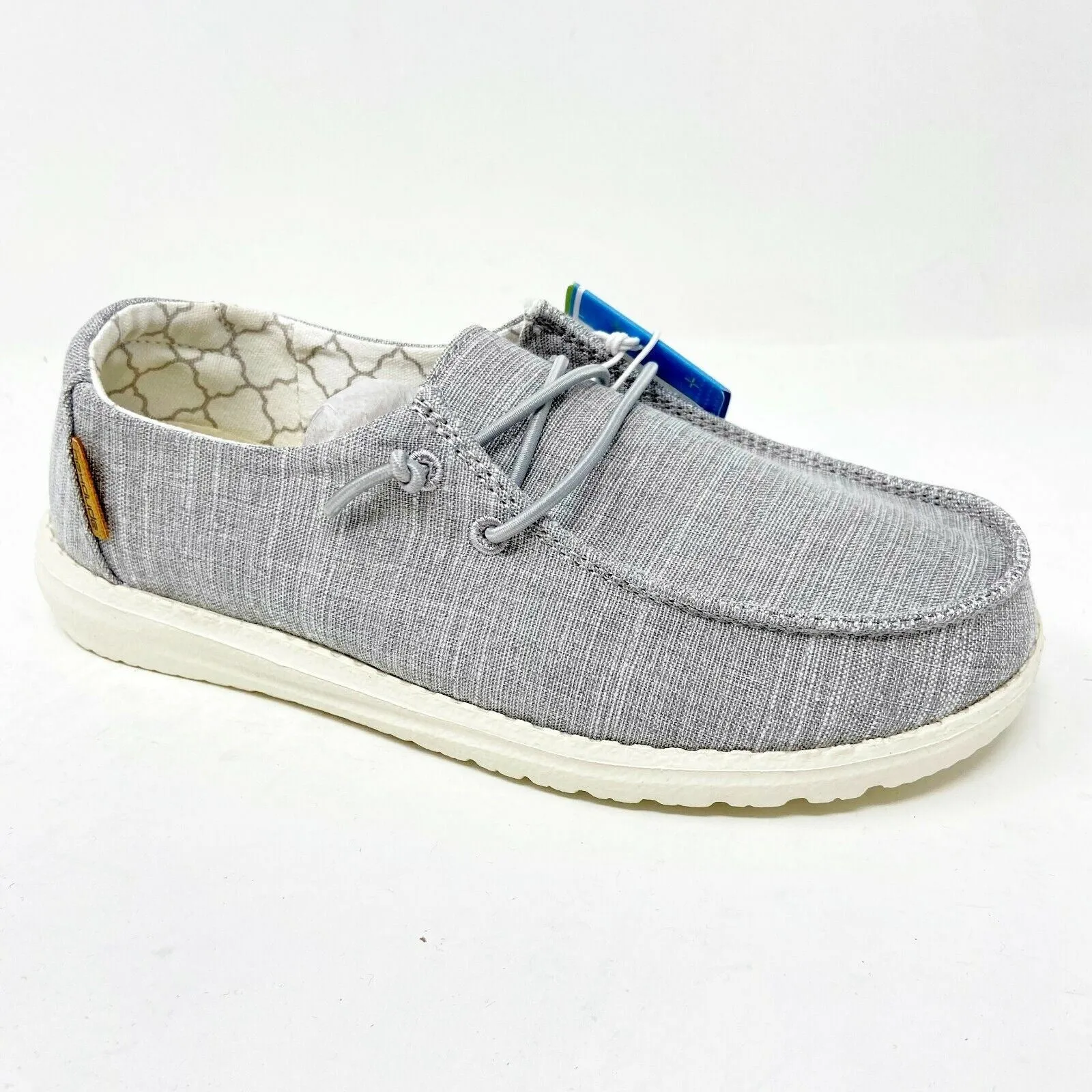 Hey Dude Wendy Linen Grey Youth Slip On Comfort Lightweight Loafer Shoes