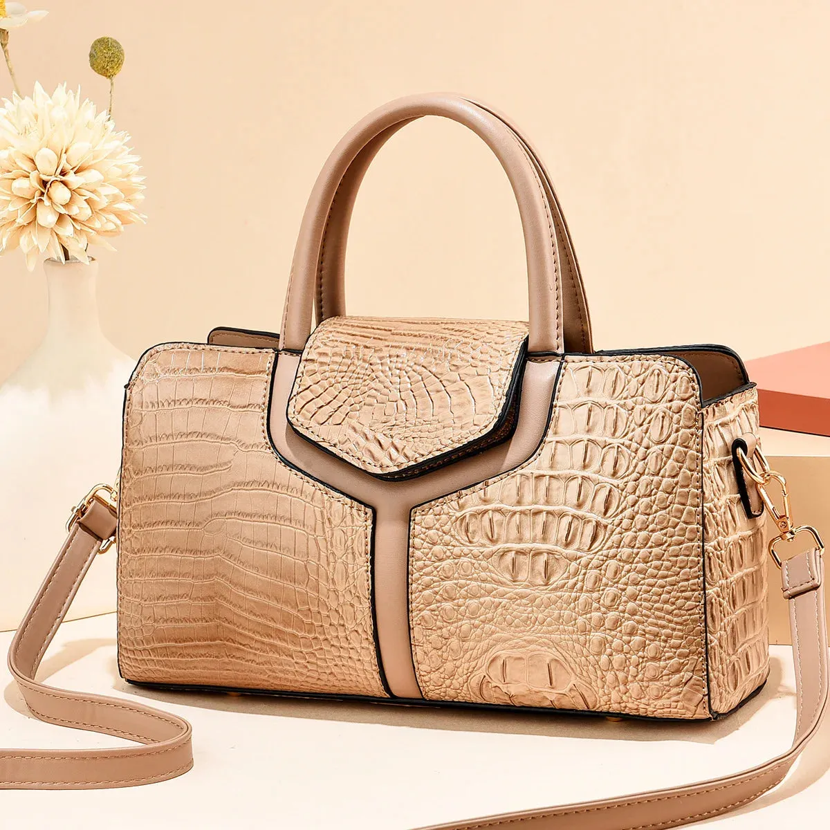 High Quality Leather Women Handbag Brand Designer Crocodile Messenger Bags