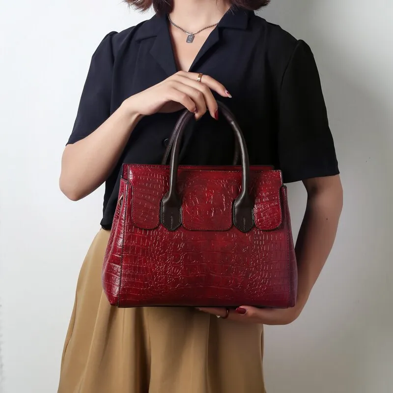High Quality Women Pu Leather Handbags Fashion Ladies Large Capacity Crocodile Tote Messenger Bags Designer Female Shoulder Bag