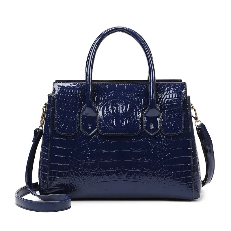 High Quality Women Pu Leather Handbags Fashion Ladies Large Capacity Crocodile Tote Messenger Bags Designer Female Shoulder Bag