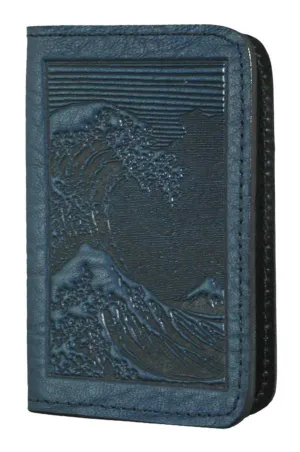 Hokusai Wave Leather Card Holder