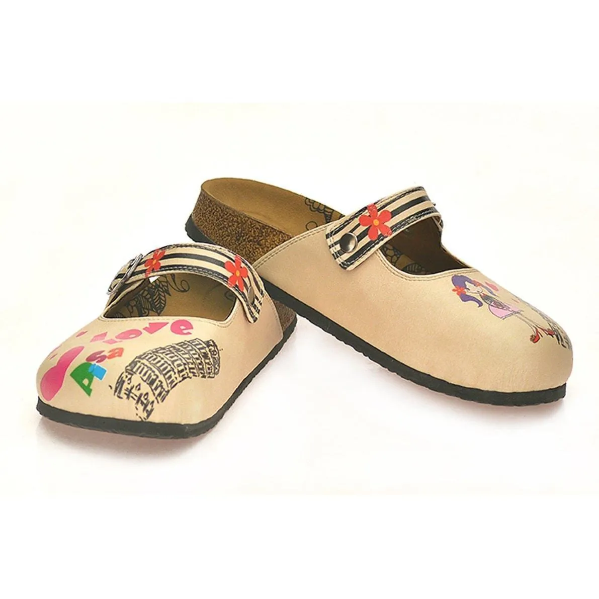 I Love Pisa Clogs CAL803