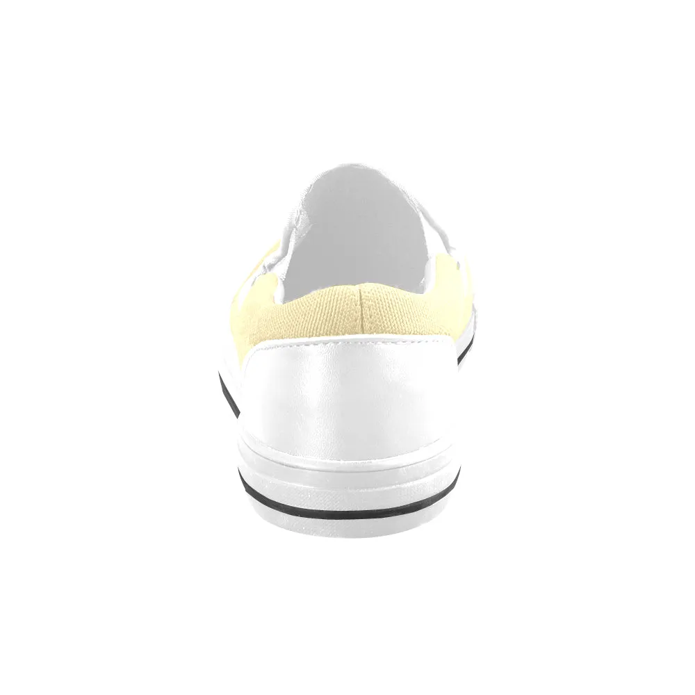Kids' Lemon Yellow Solids Print Slip-on Canvas Shoes