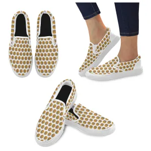 Kids's Sunflower Polka Print Canvas Slip-on Shoes