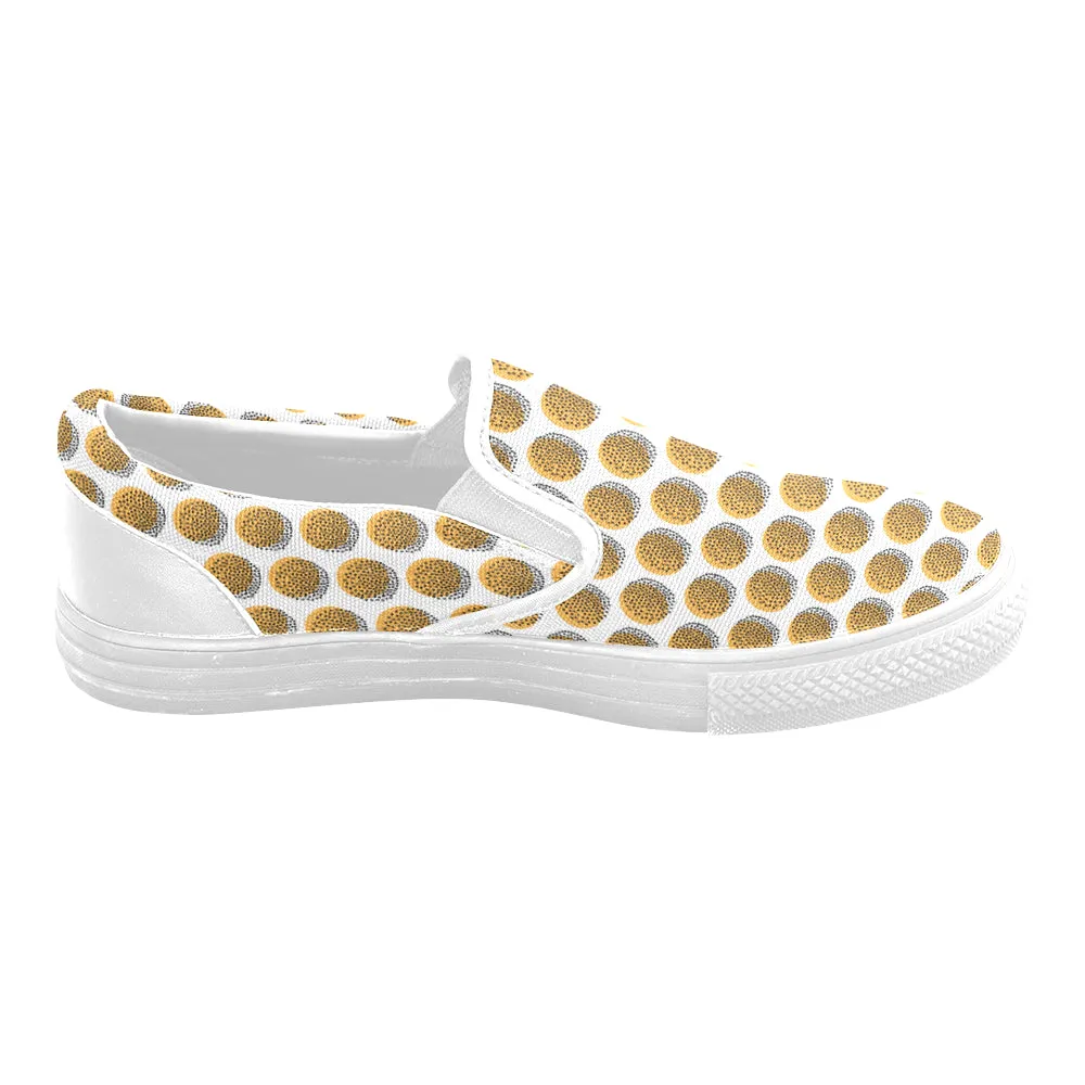 Kids's Sunflower Polka Print Canvas Slip-on Shoes