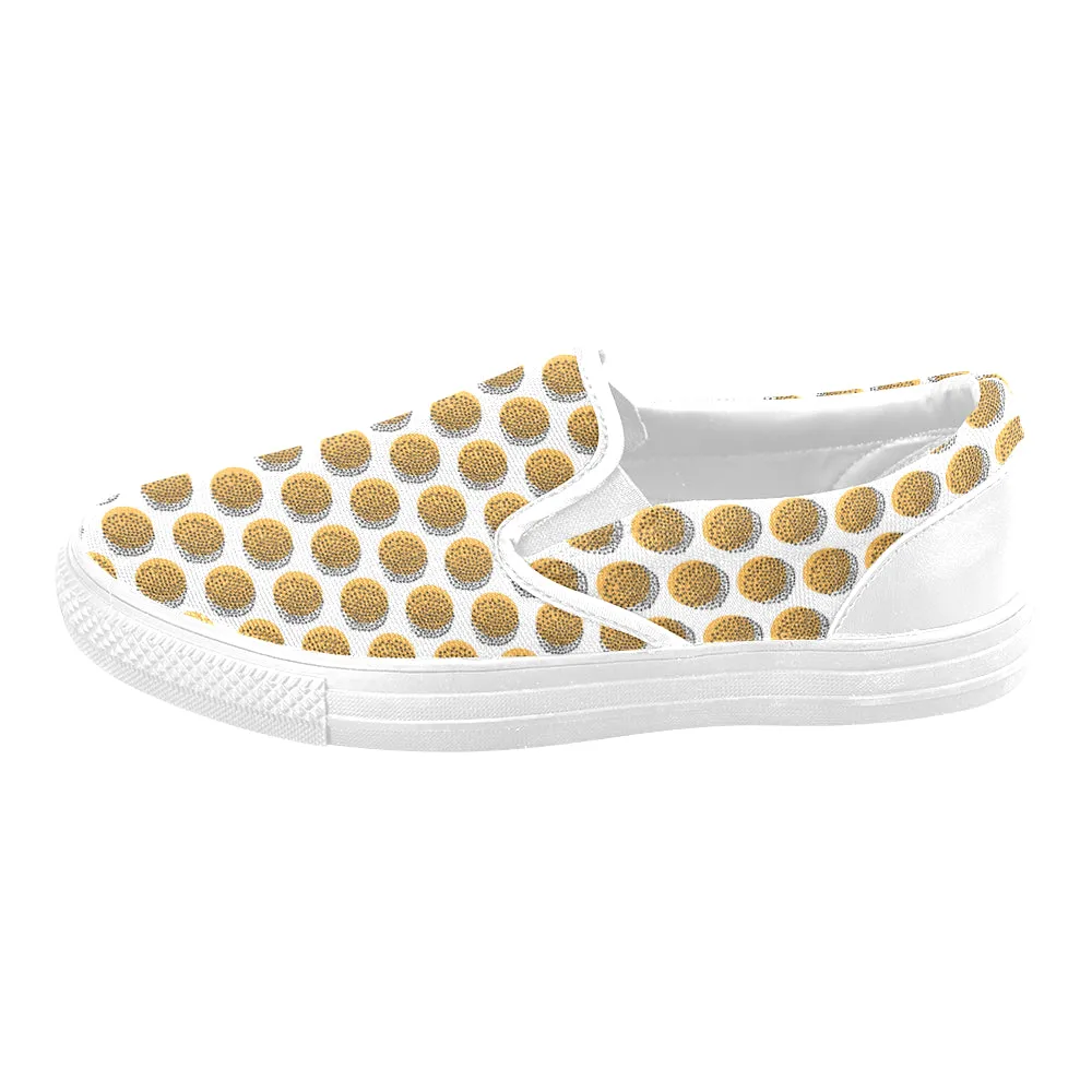 Kids's Sunflower Polka Print Canvas Slip-on Shoes