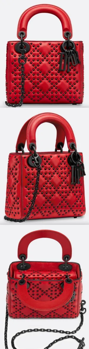 Lady Mini Ultra Red Leather Cross Body Bag