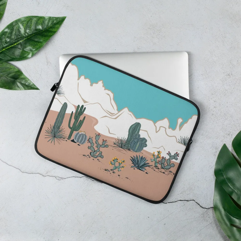 Laptop Sleeve | Midwest Cactus Computer Case | Boho Electronic Case | Computer Accessory Case Midwest Desert Computer Sleeve