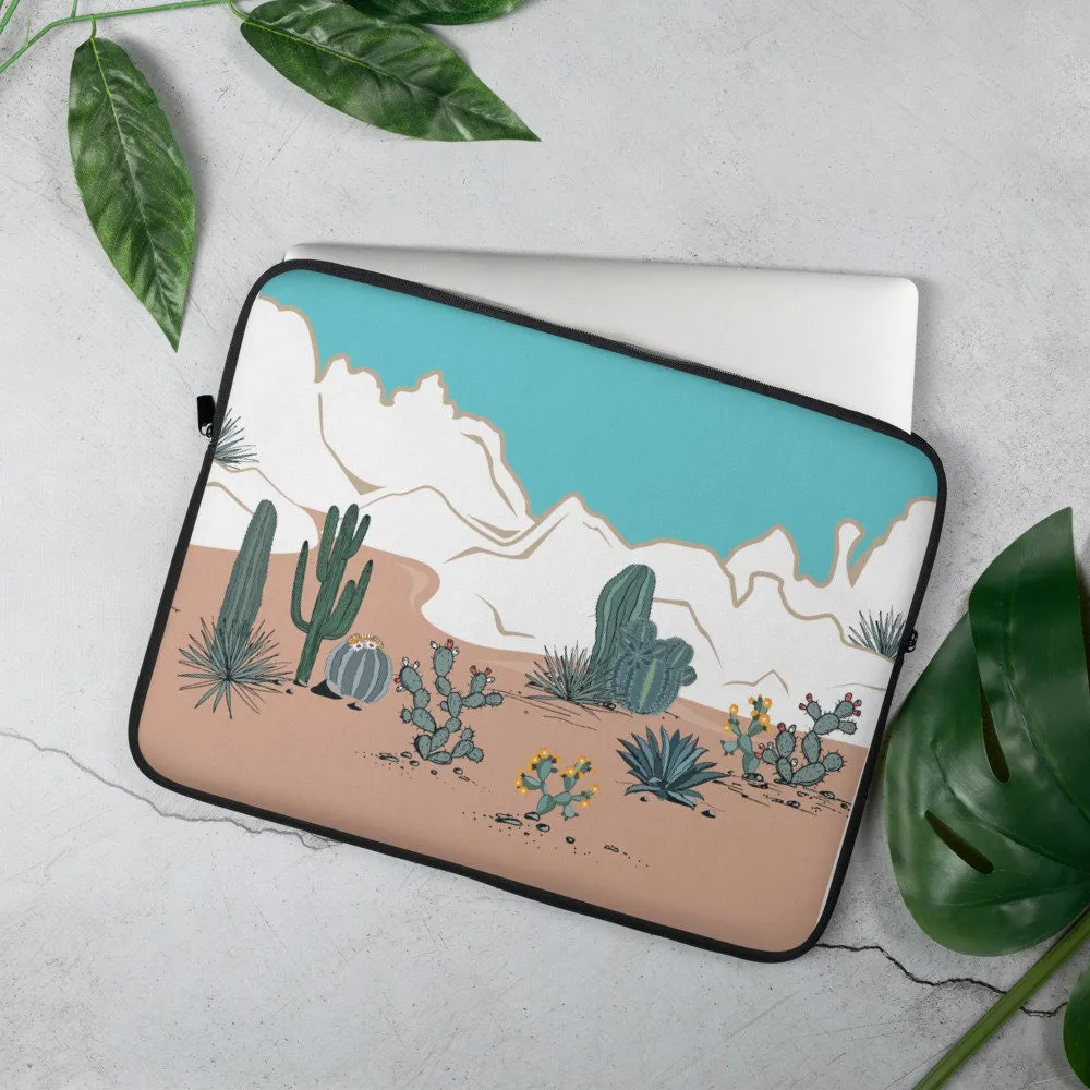 Laptop Sleeve | Midwest Cactus Computer Case | Boho Electronic Case | Computer Accessory Case Midwest Desert Computer Sleeve