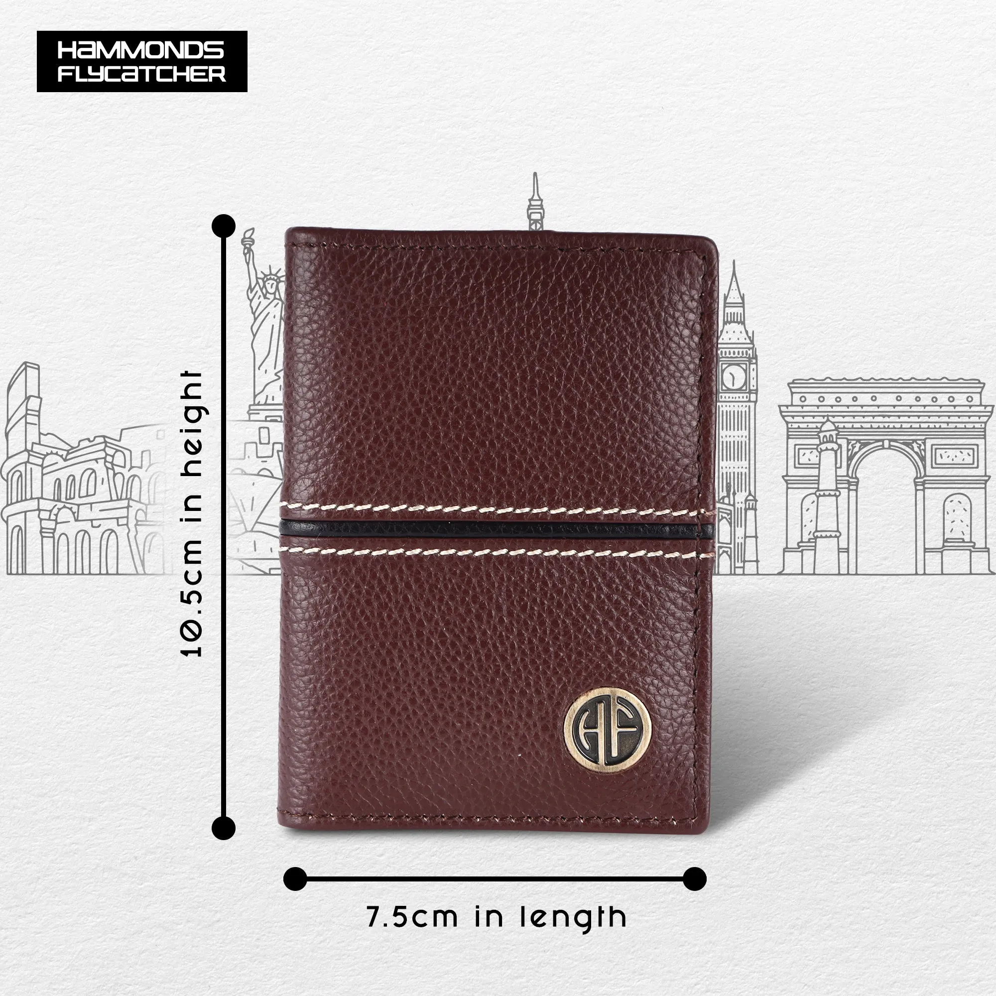 Leather Card Holder Wallet for Men and Women - Genuine Leather - Slim - RFID Protected - 6 Slots for ATM Credit/Debit Card