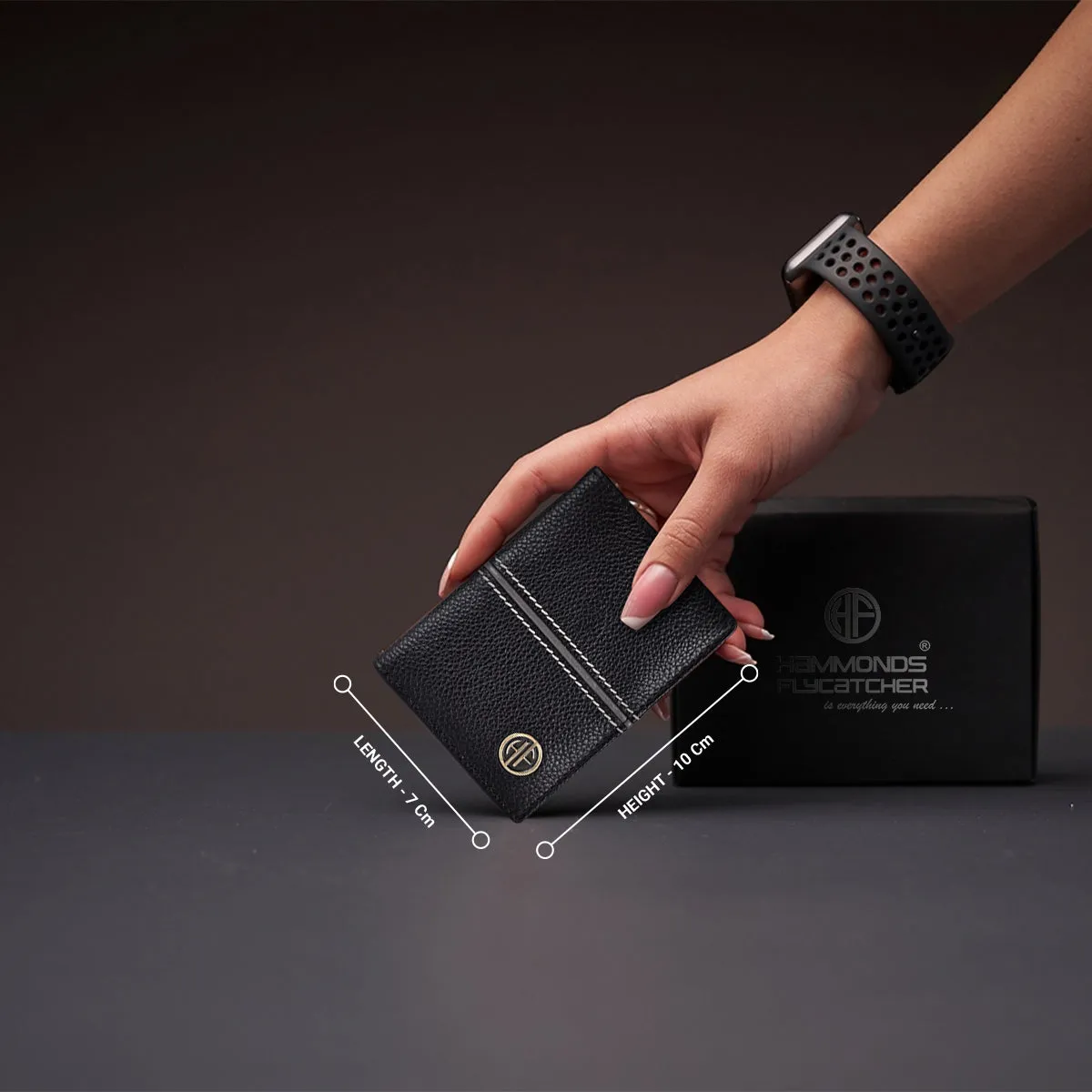 Leather Card Holder Wallet for Men and Women - Genuine Leather - Slim - RFID Protected - 6 Slots for ATM Credit/Debit Card