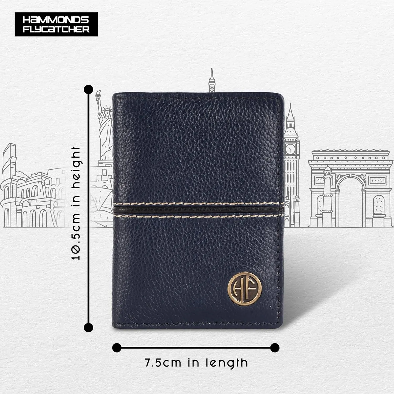 Leather Card Holder Wallet for Men and Women - Genuine Leather - Slim - RFID Protected - 6 Slots for ATM Credit/Debit Card