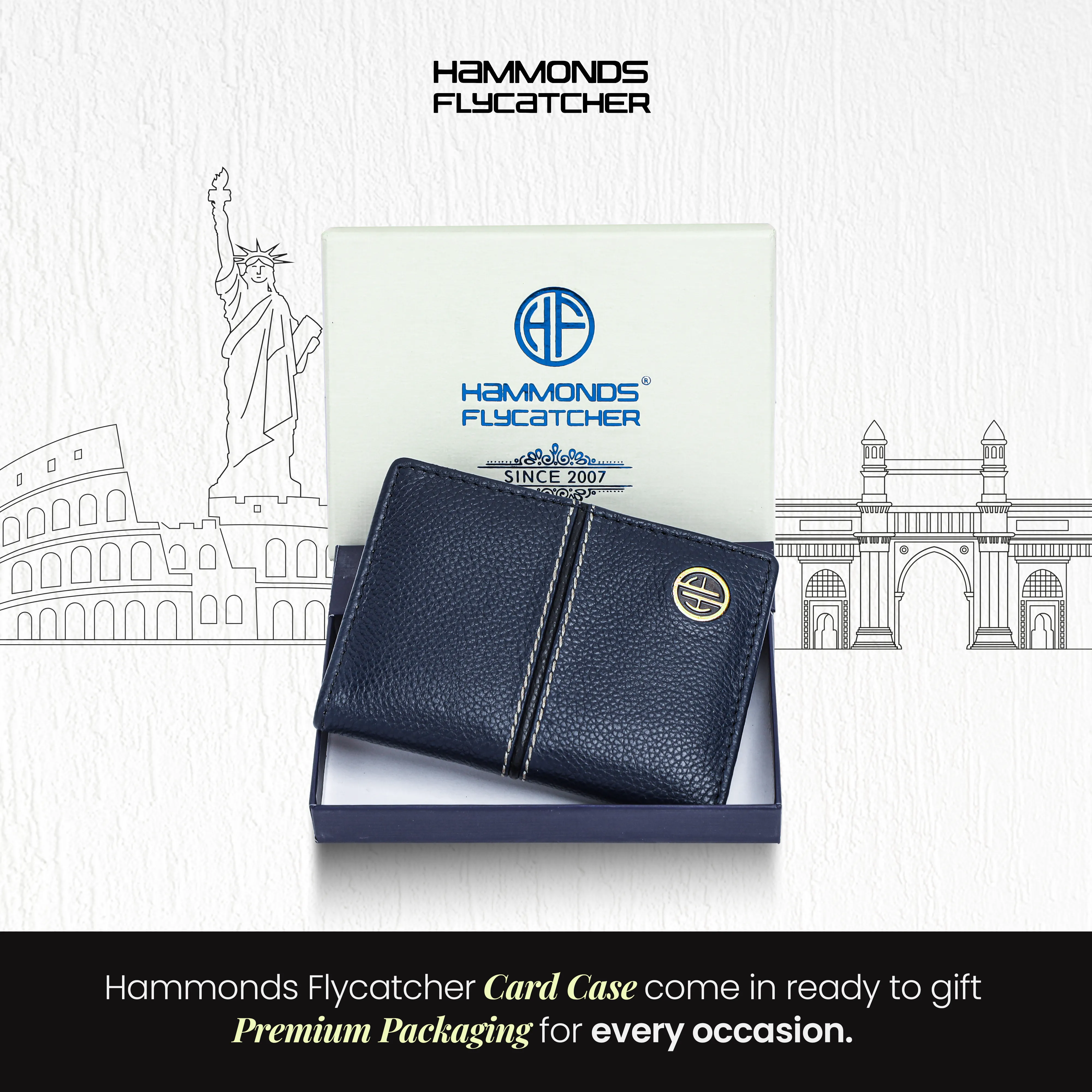 Leather Card Holder Wallet for Men and Women - Genuine Leather - Slim - RFID Protected - 6 Slots for ATM Credit/Debit Card