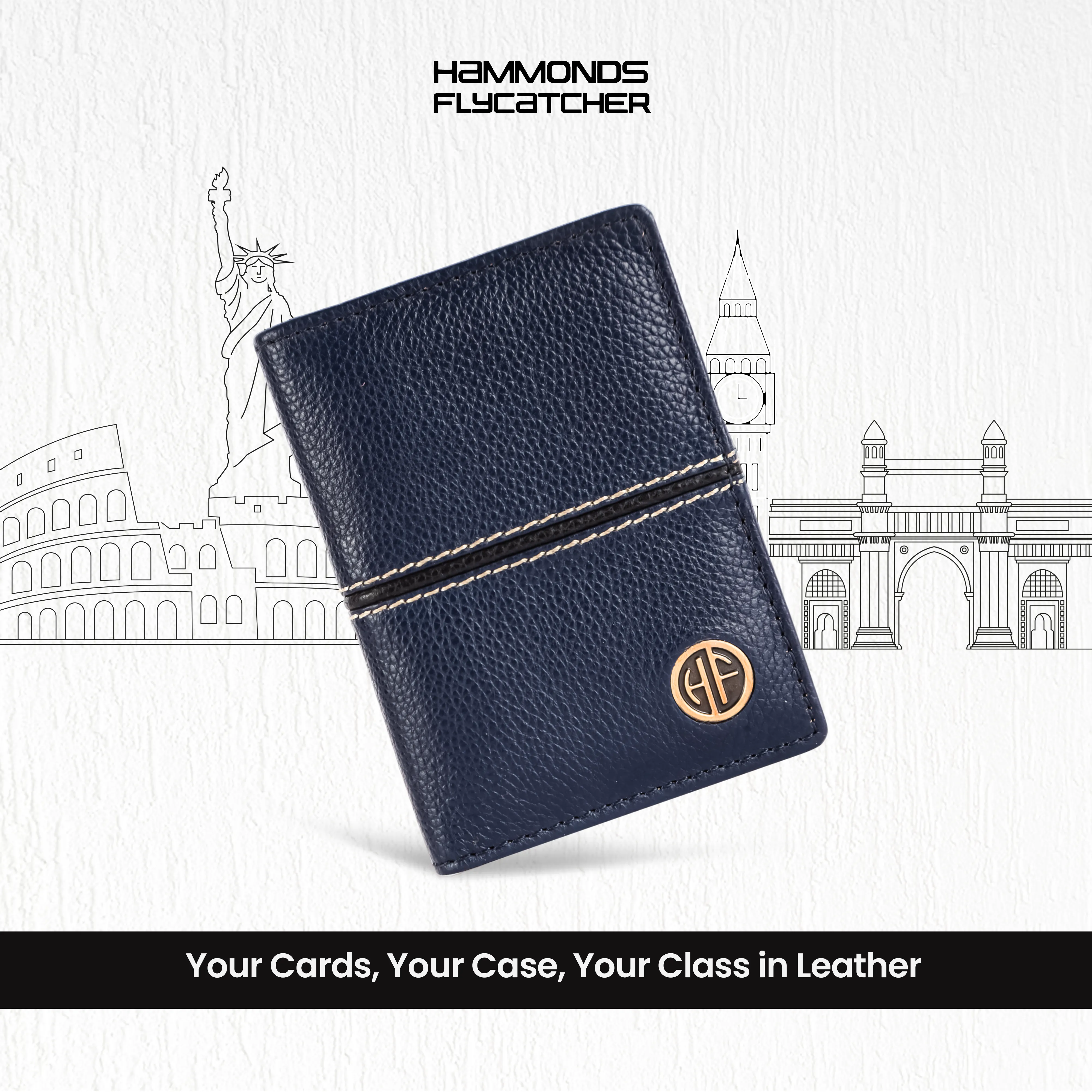 Leather Card Holder Wallet for Men and Women - Genuine Leather - Slim - RFID Protected - 6 Slots for ATM Credit/Debit Card
