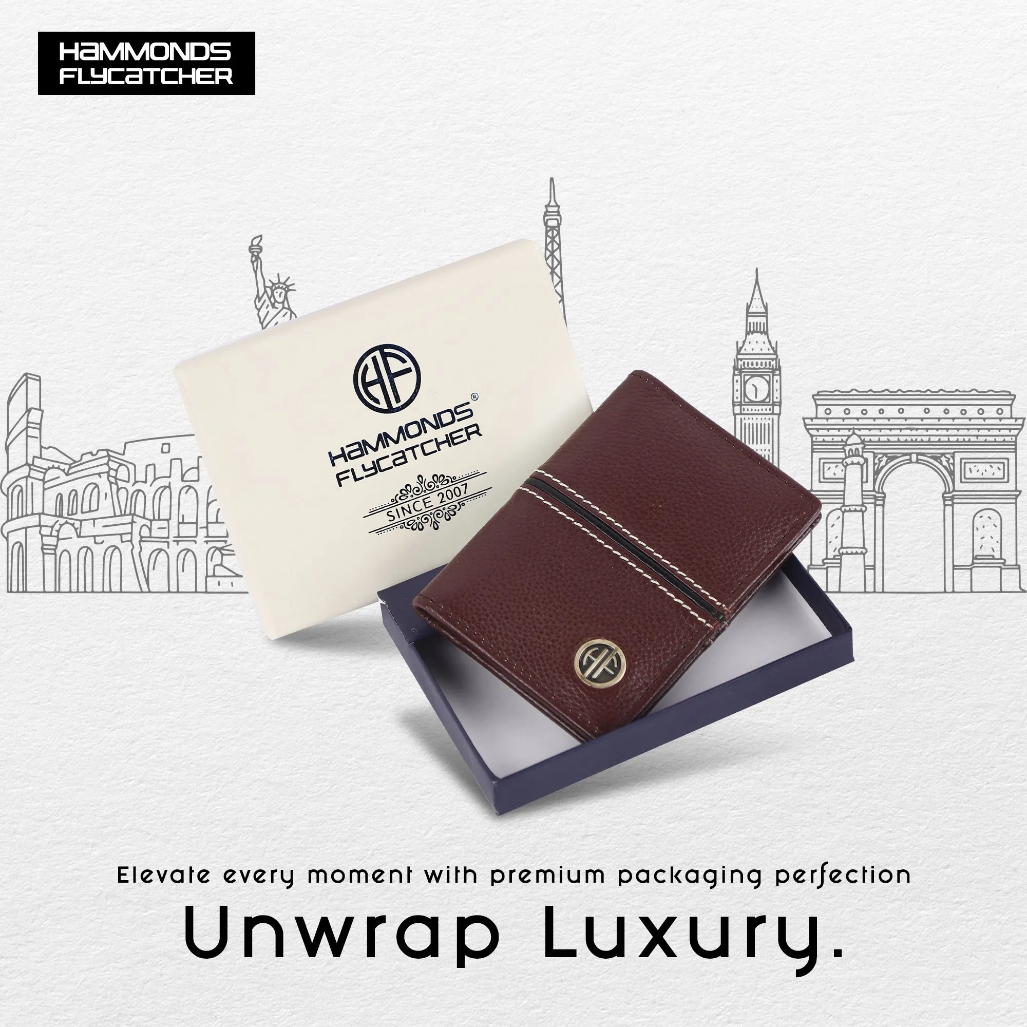 Leather Card Holder Wallet for Men and Women - Genuine Leather - Slim - RFID Protected - 6 Slots for ATM Credit/Debit Card