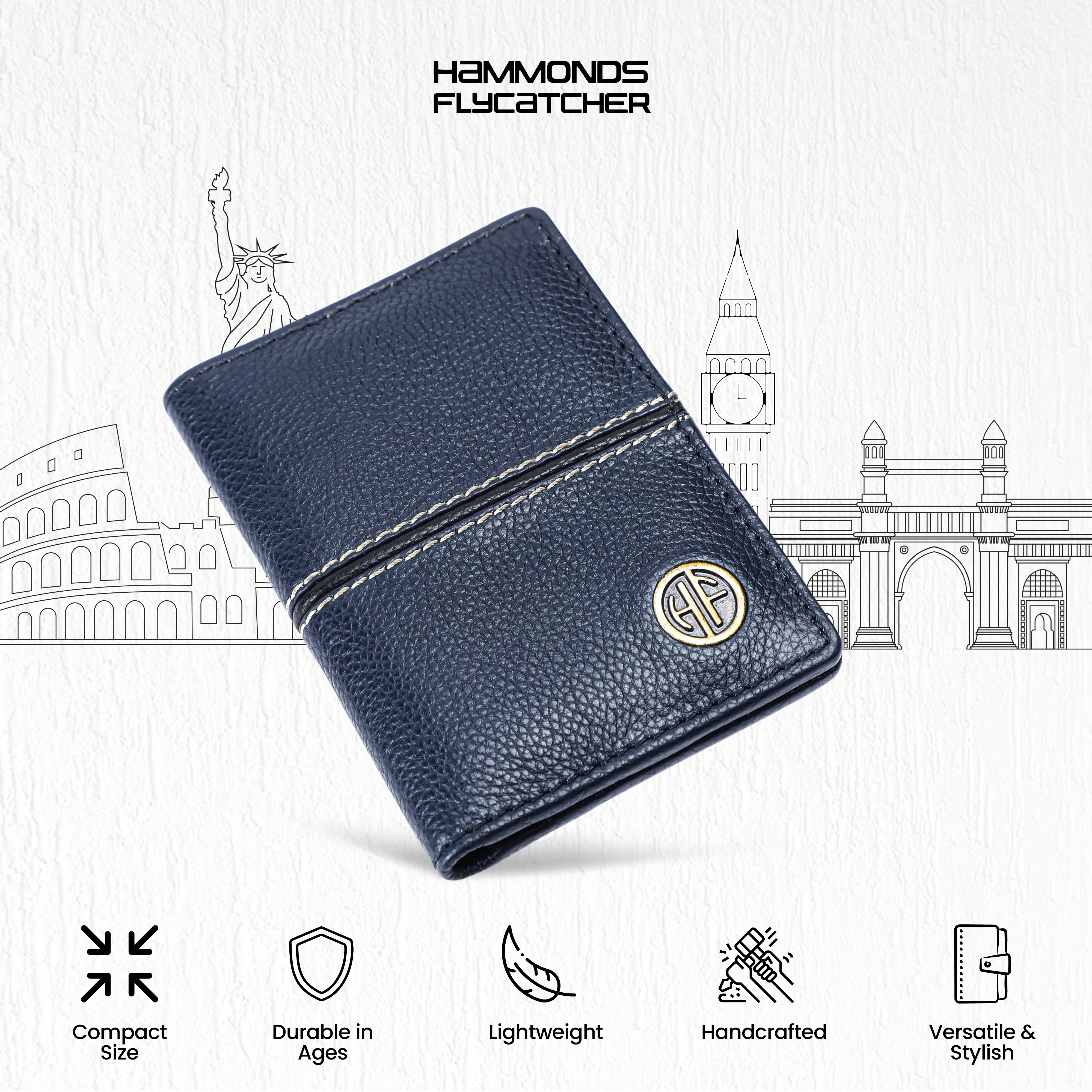 Leather Card Holder Wallet for Men and Women - Genuine Leather - Slim - RFID Protected - 6 Slots for ATM Credit/Debit Card
