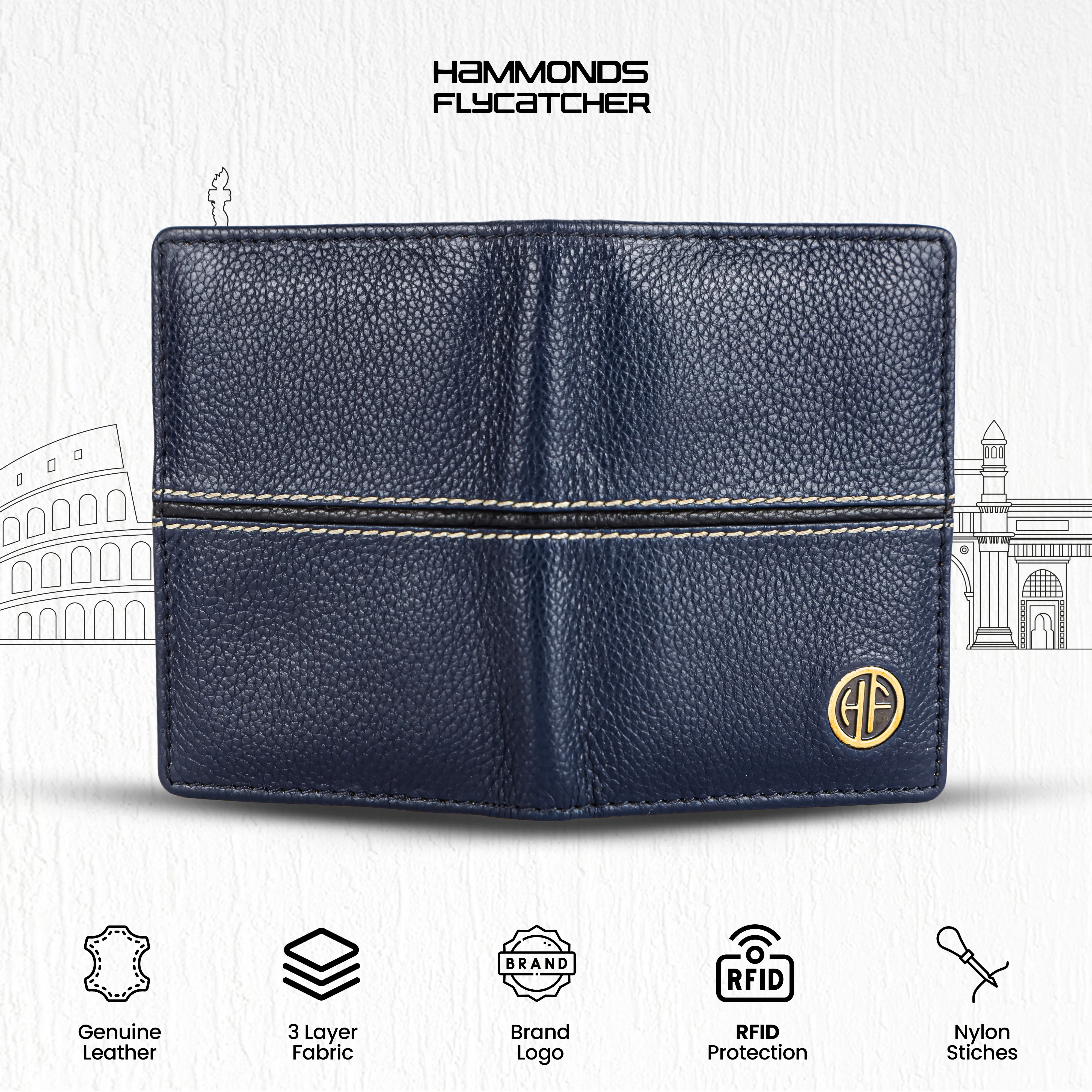 Leather Card Holder Wallet for Men and Women - Genuine Leather - Slim - RFID Protected - 6 Slots for ATM Credit/Debit Card