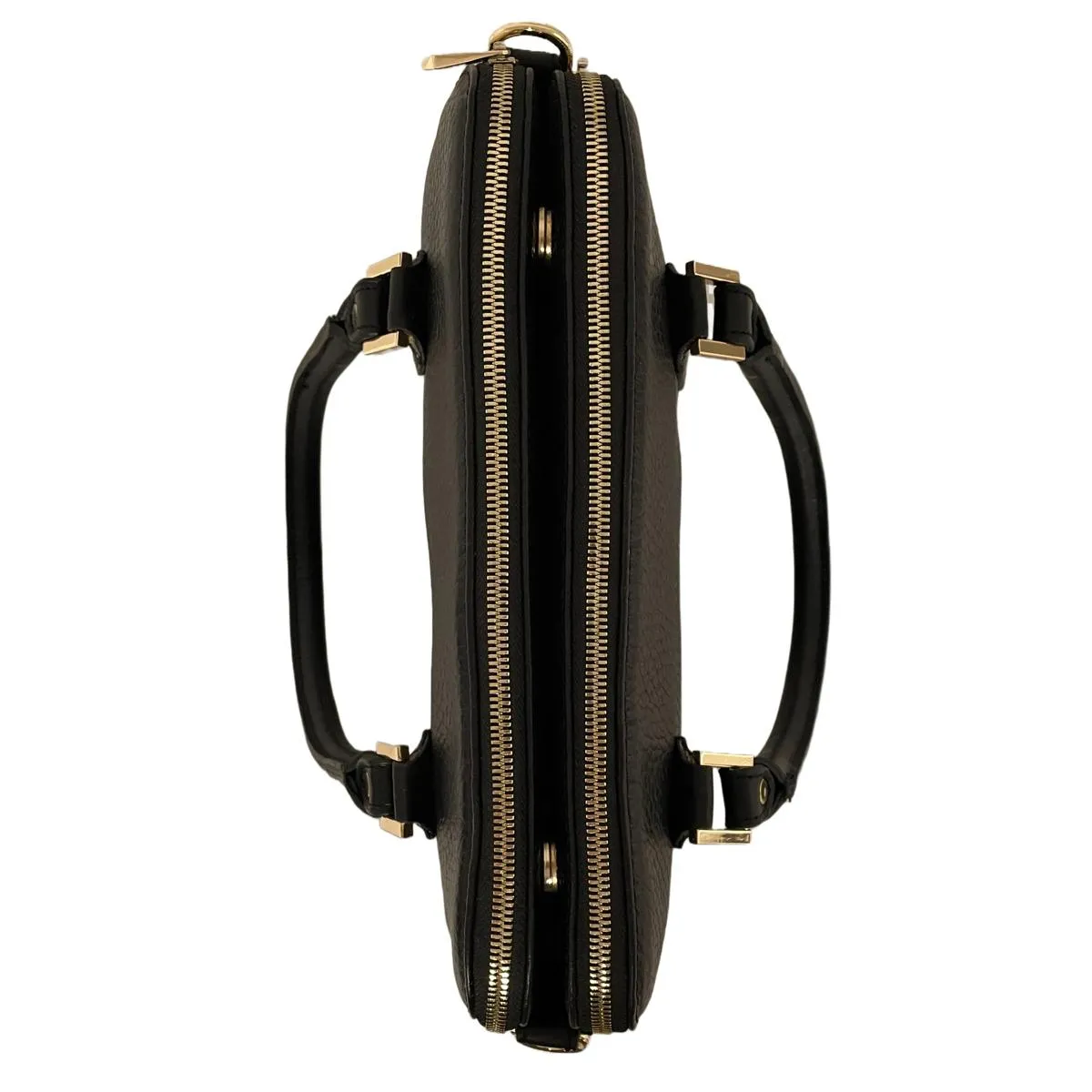 LeatherLuxe - Black Leather Office Bag: Functional Shoulder Bag