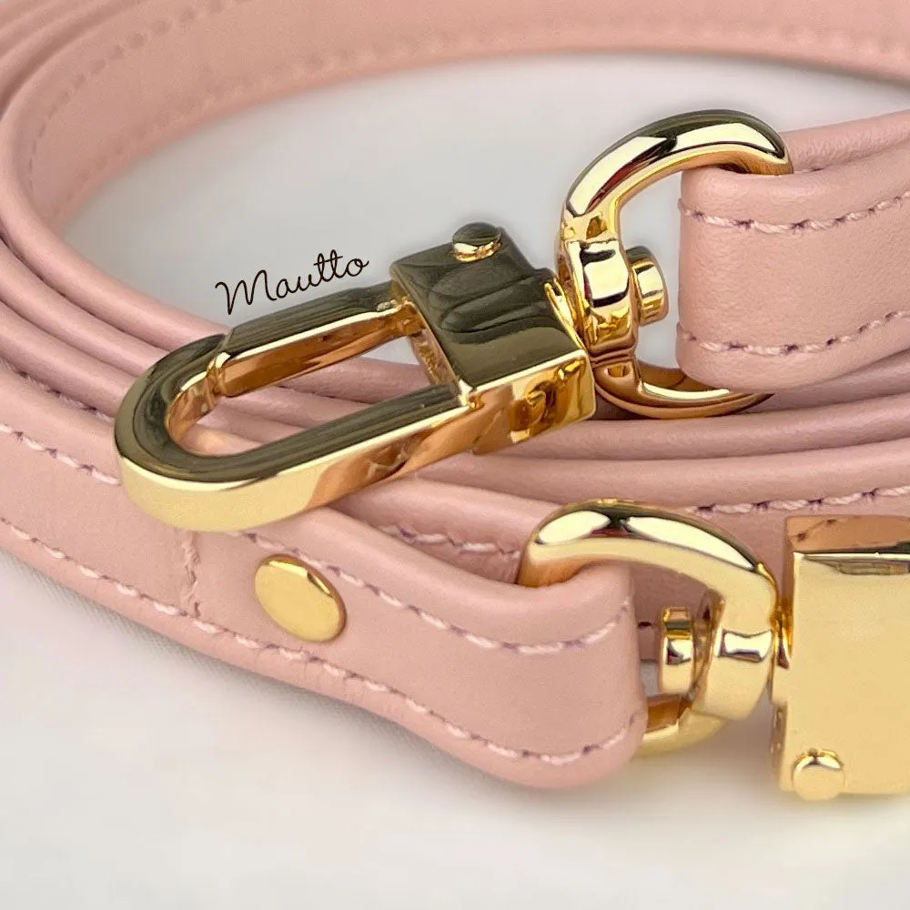 Light Pink Blush (Rose Poudre) Leather Purse Strap, Handbag Strap or Bandolier - Customize Length (Short Shoulder to Extra Long Crossbody Size) - Half Inch Wide