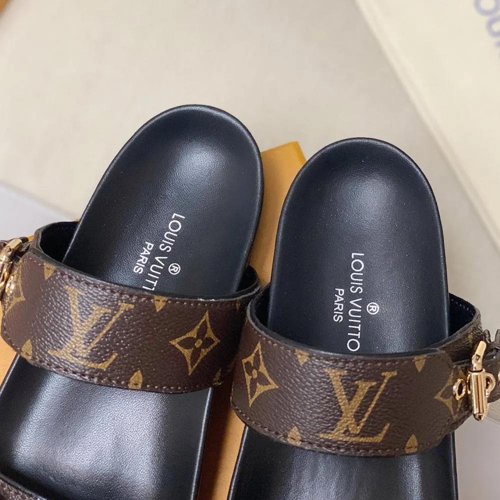Louis Vuitton Bom Dia Flat Mule Slides Sandals