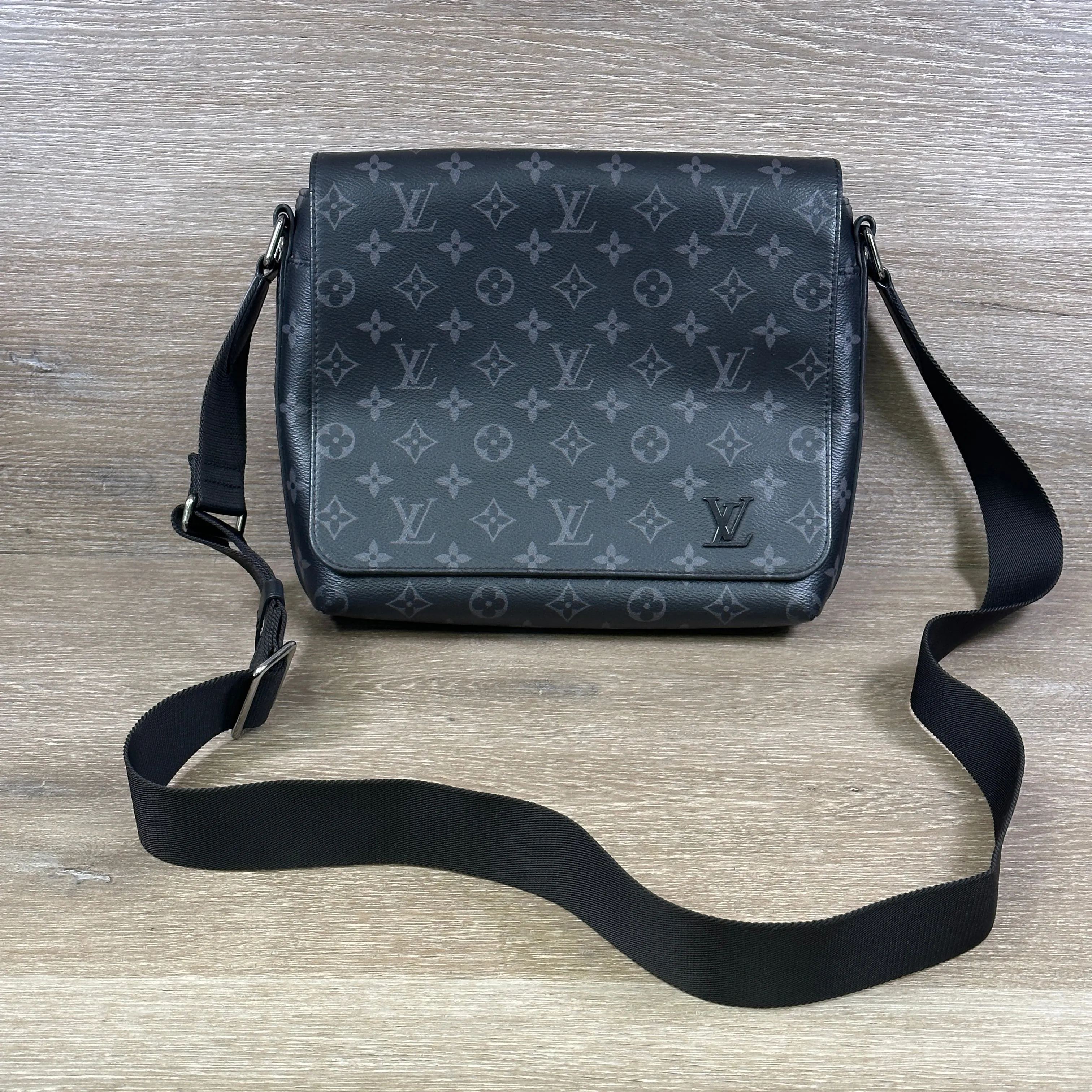 Louis Vuitton District Messenger Bag Monogram Eclipse Canvas PM