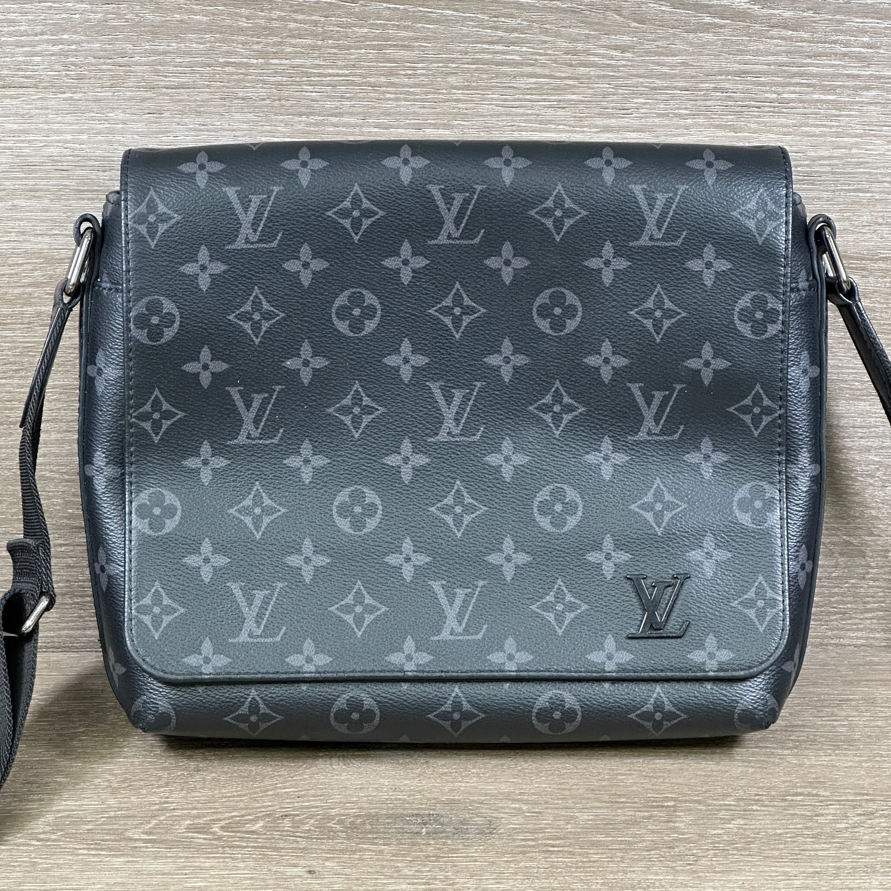 Louis Vuitton District Messenger Bag Monogram Eclipse Canvas PM