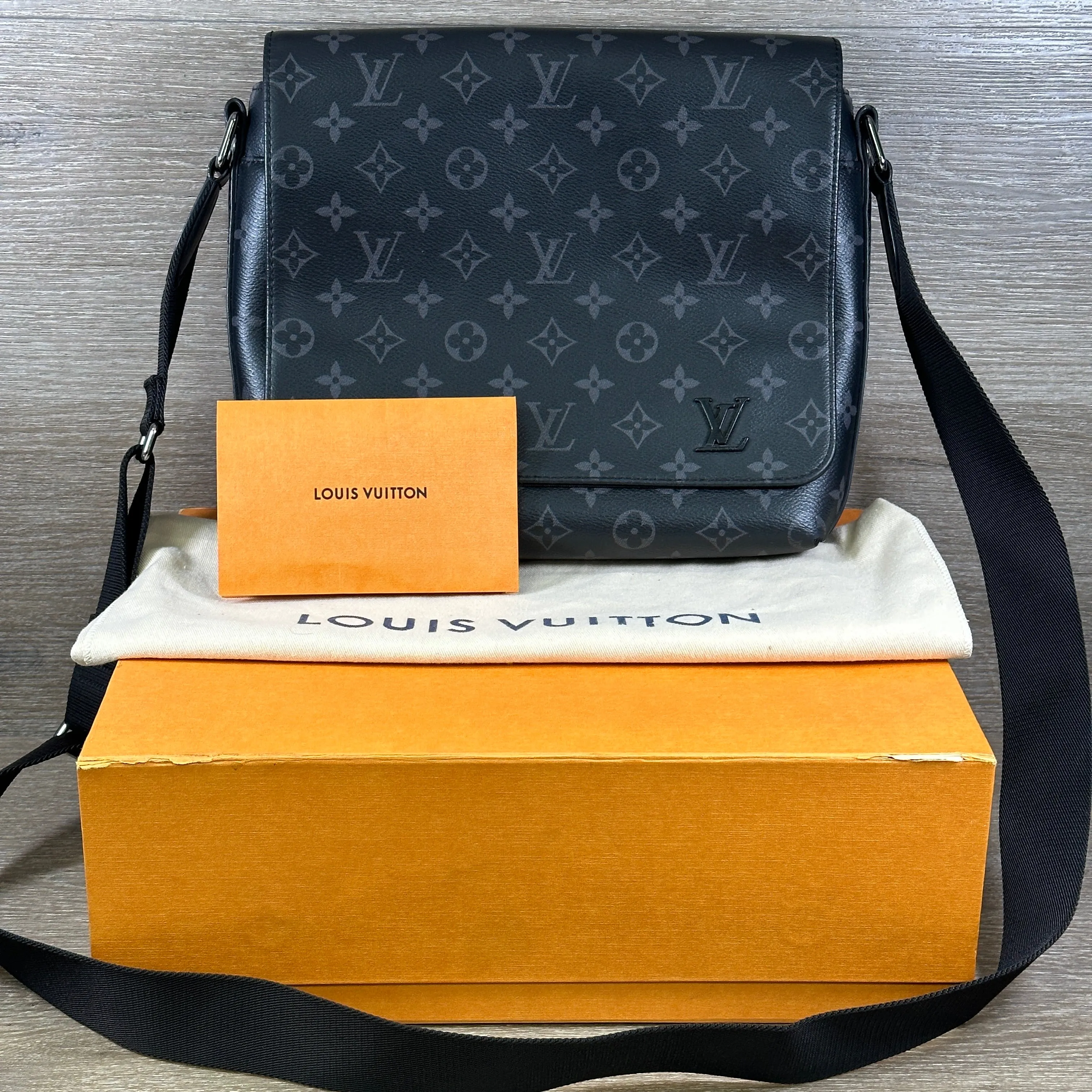 Louis Vuitton District Messenger Bag Monogram Eclipse Canvas PM