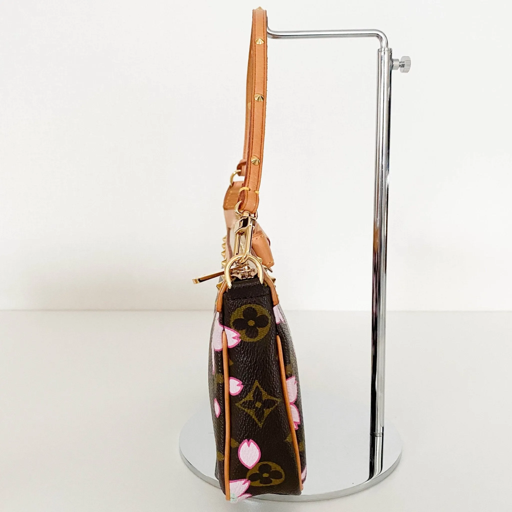 Louis Vuitton x Takashi Murakami 2003 Cherry Blossom Monogram Canvas Pochette Accessoire Mini Shoulder Bag