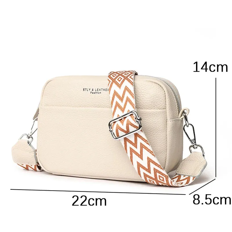 Luxury Genuine Leather Ladies Messenger Bag 100% Soft Cowhide Shoulder Crossbody Bags